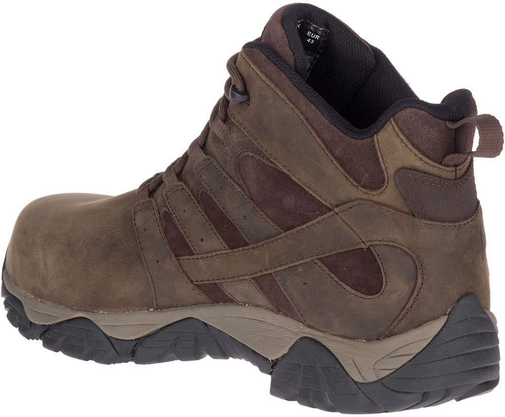 Botas Homem - Merrell Moab Vertex Mid Couro Waterproof Comp Toe - Marrom - XYA530126